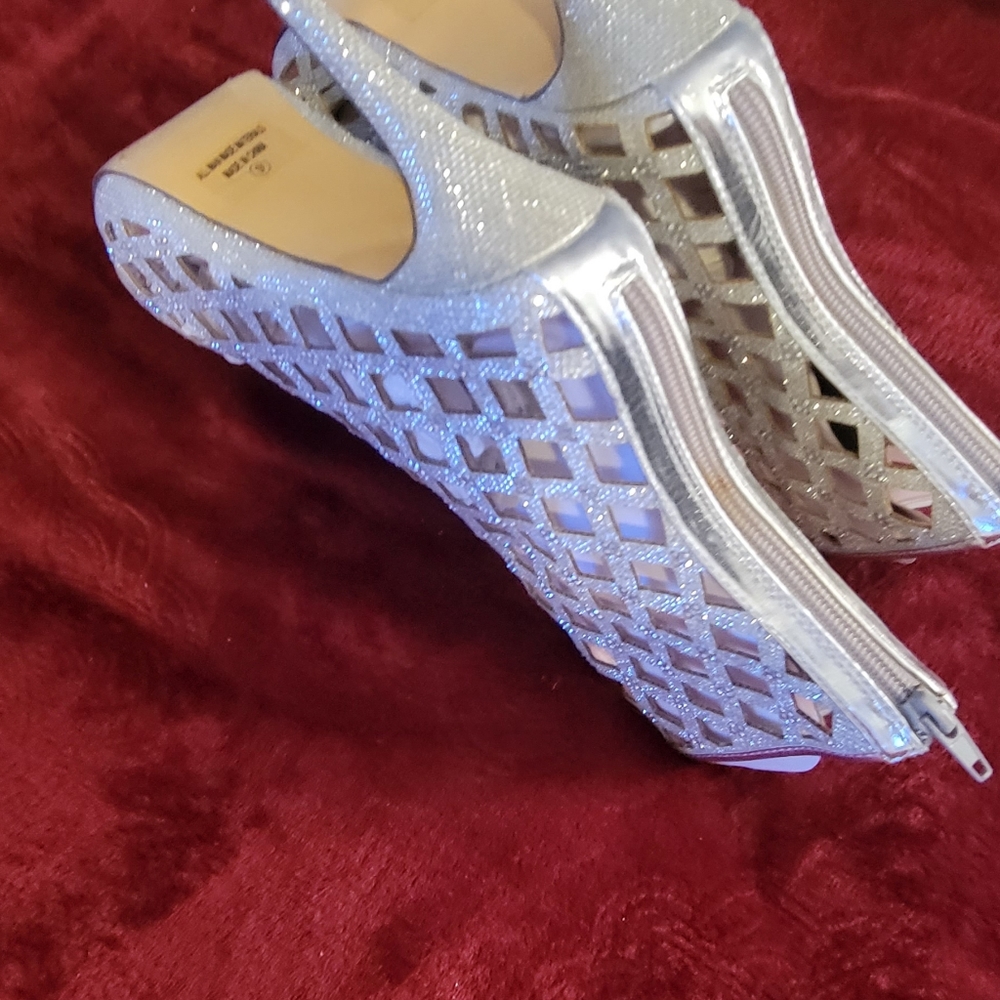 CELESTE HEELS SILVER STILLETTO SZ9 - Picture 8 of 13